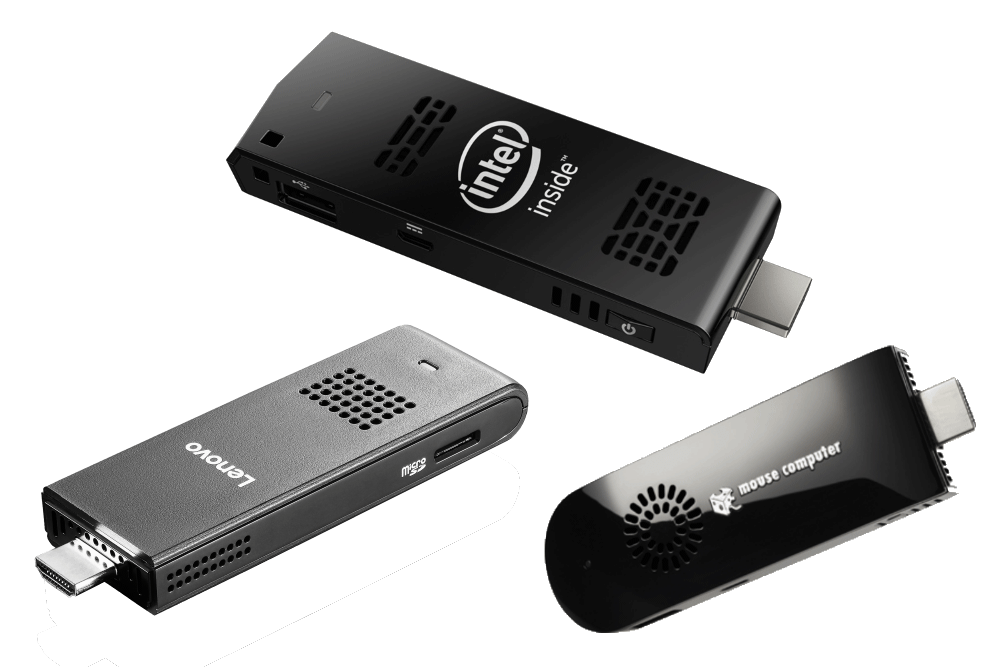 ideacentre Stick 300」と「m-Stick MS-NH1」、「Intel Compute Stick