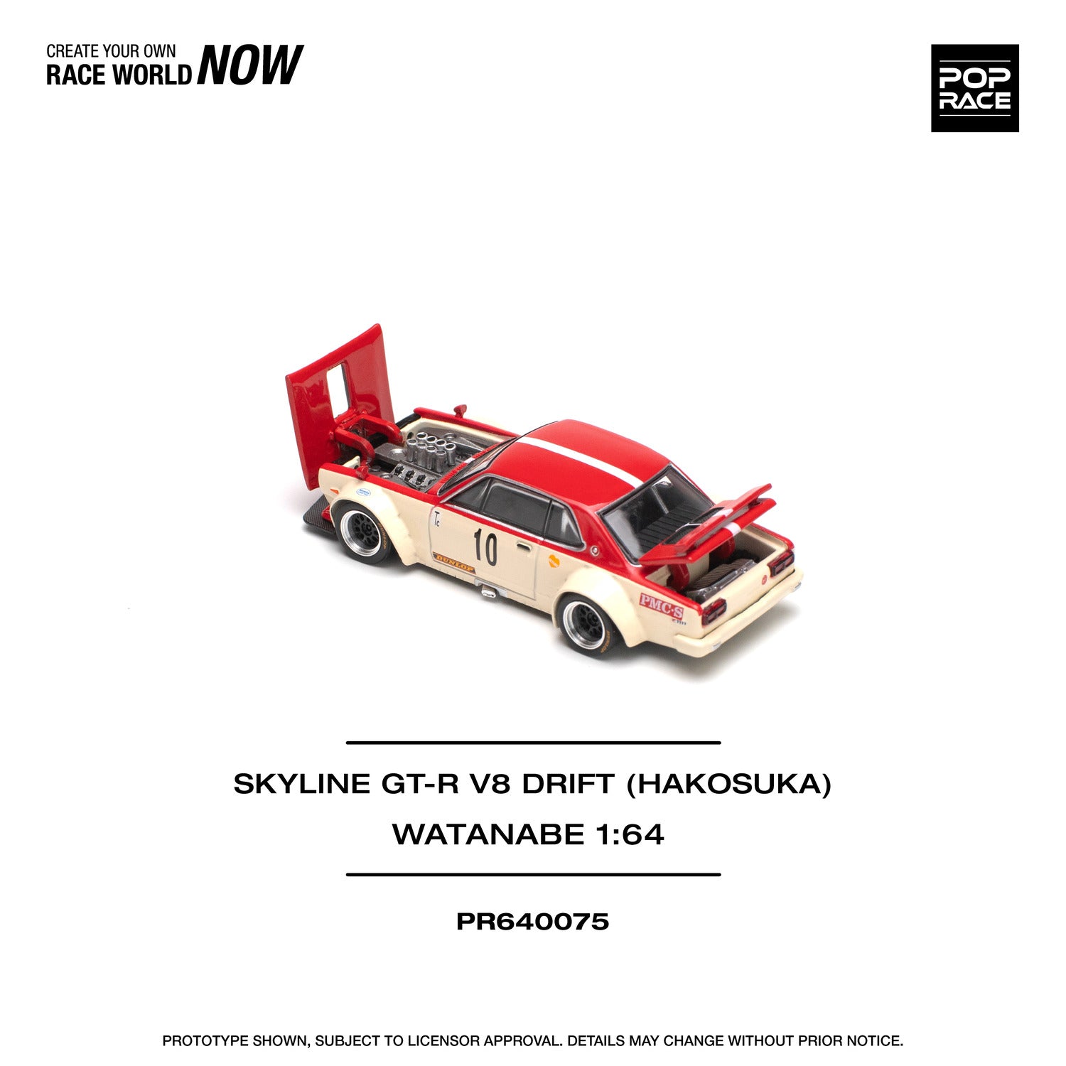 ETA: Sep 2025 ] Pop Race 1/64 Skyline GT-R KPGC10 Hakosuka, V8