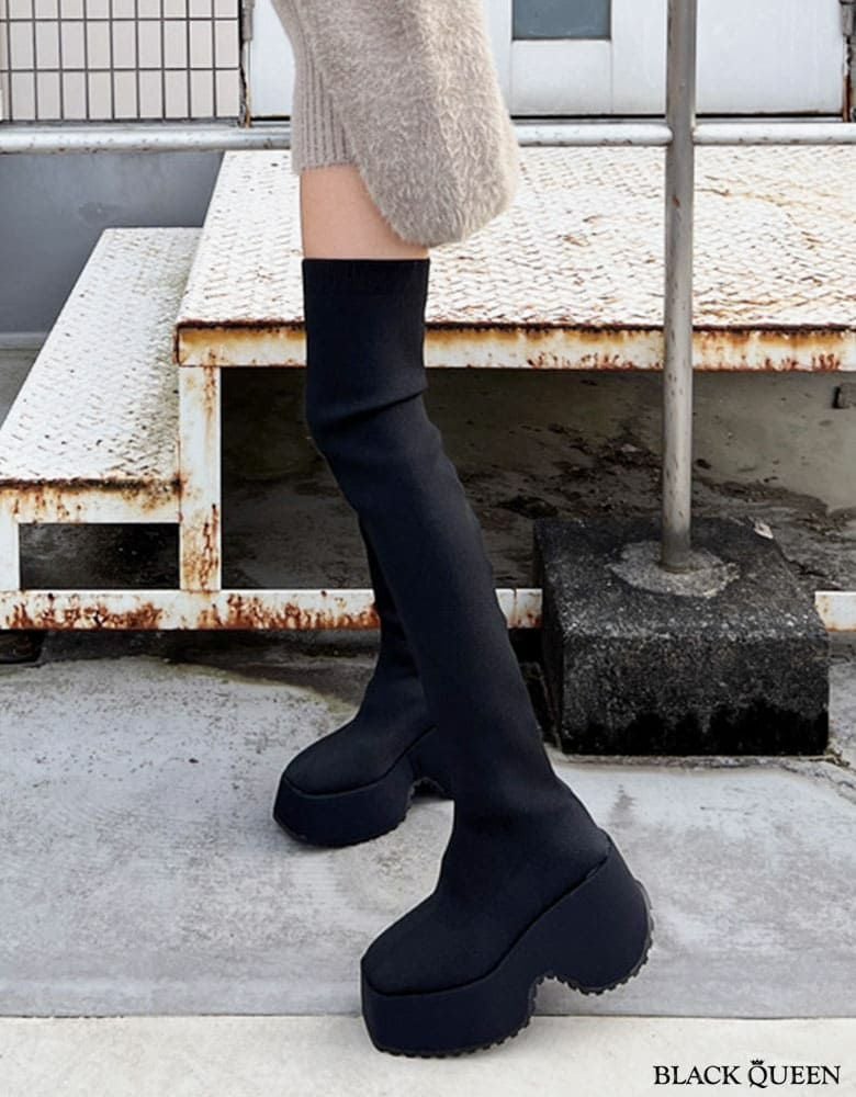 厚底ニーハイブーツ | レディースギャルファッション通販BLACKQUEEN