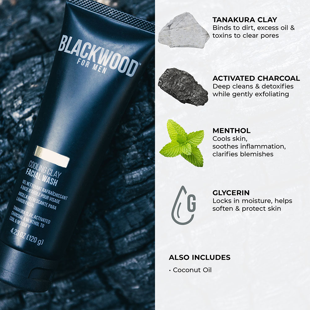 Cooling Clay Facial Wash | Blackwood For Men