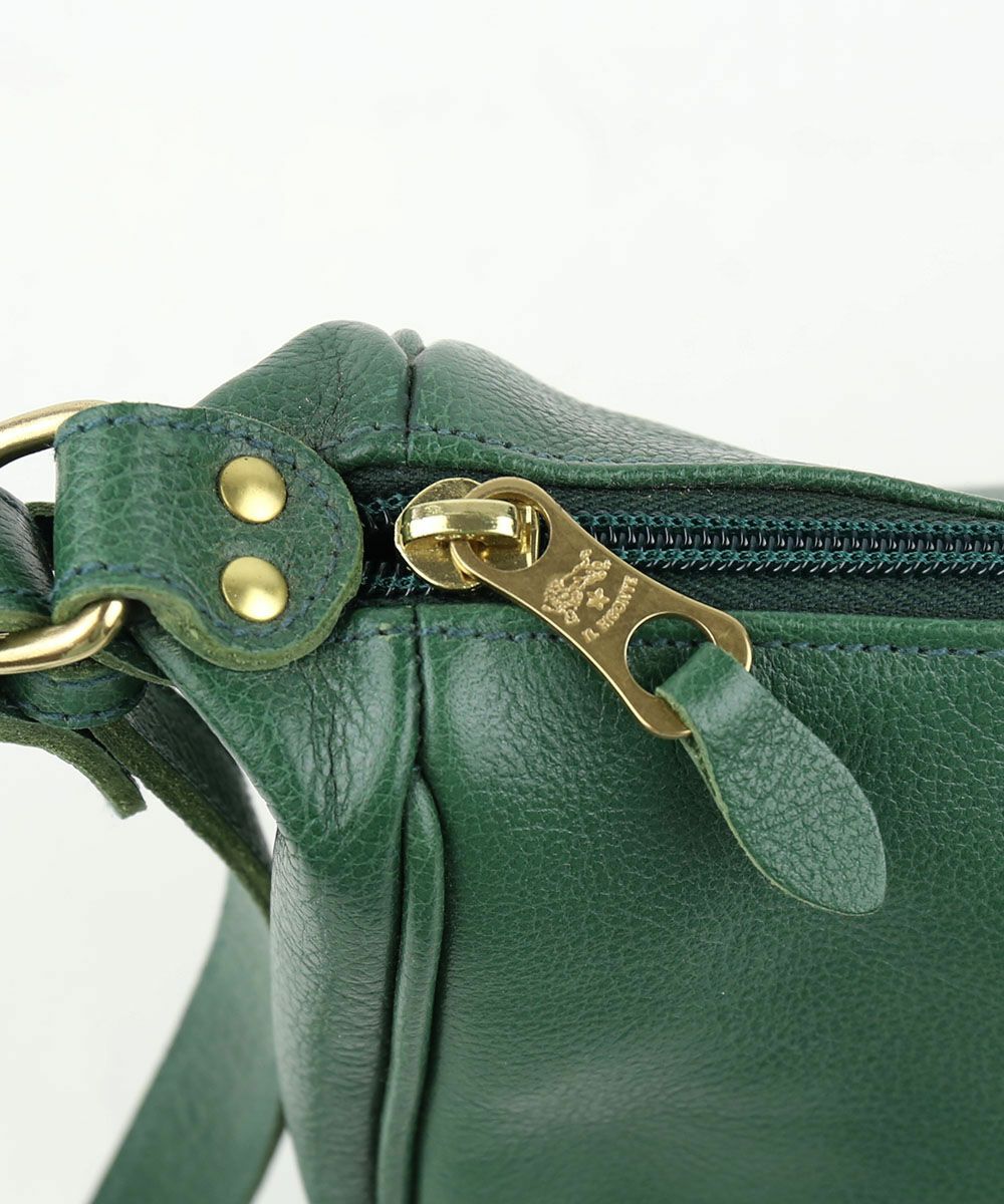 IL BISONTE(イルビゾンテ)レザー 半月型 ショルダーバッグ L | BLEU