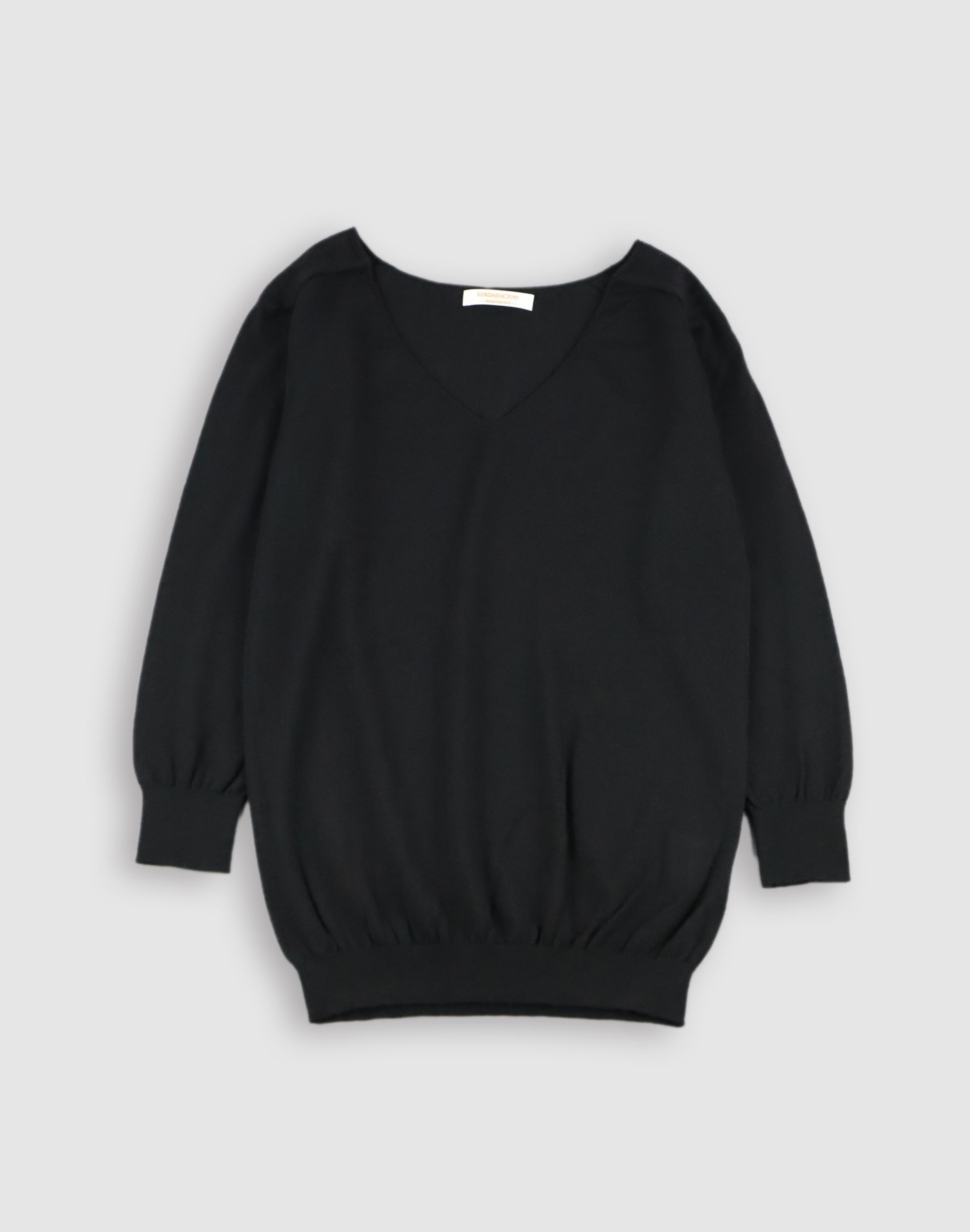 アラシャンカシミヤ100%】Vネック七分袖インナー KURUMIFACTORY 日本製