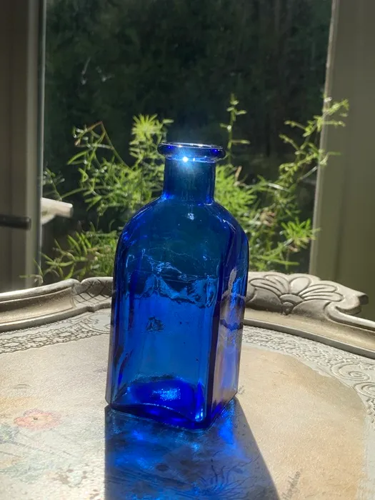 SOLDOUT-フランス 50s コバルトブルー ガラス ボトル ヴィンテージ