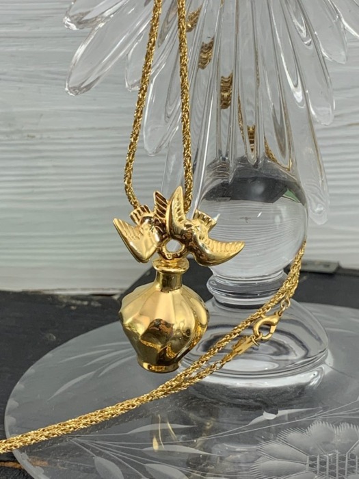 フランス 80s ニナリッチ ネックレス 鳥 香水瓶 ヴィンテージ | Blue