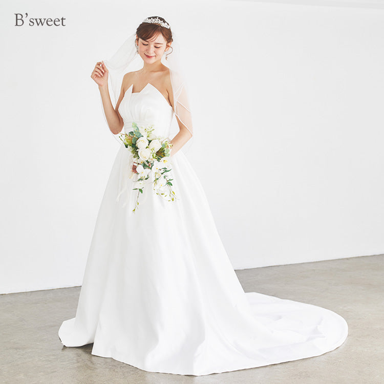 wd636ls】サテン調ビスチェドレス プリンセスライン – ドレスショップ