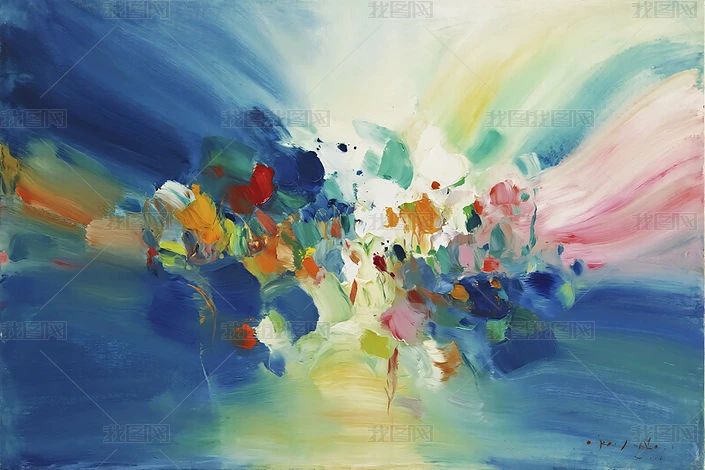 色彩斑斓抽象油画下载-编号37196952-{$className}-我图网