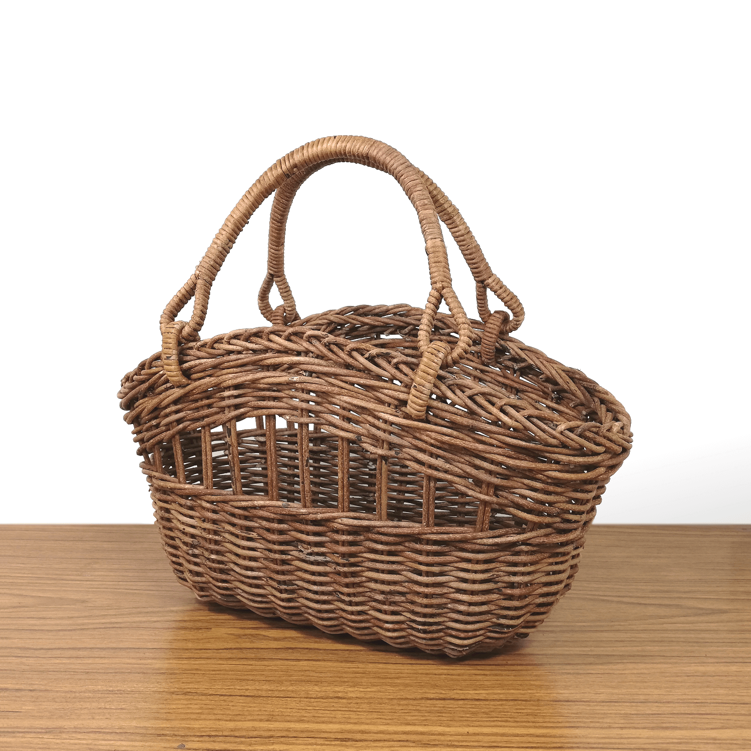 割引｜あけび-かごバッグ｜並編み｜透かし模様｜小サイズ｜舟底｜山