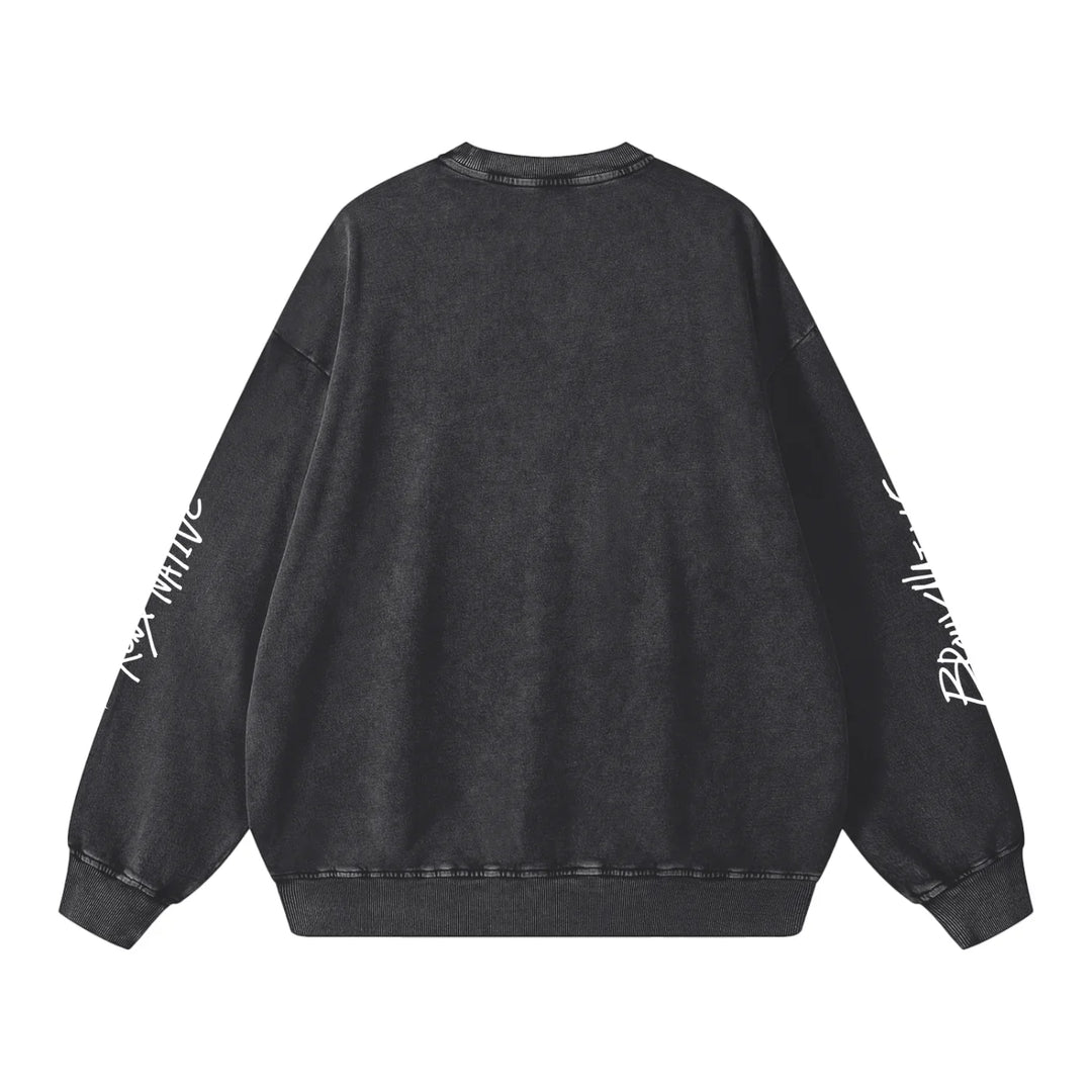 Bad Bunny Bowl Snow Washed Oversized Sweatshirt – Bronx Native Shop