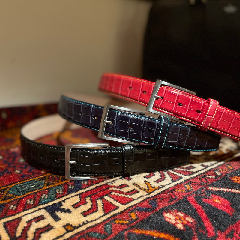 クロコパターンレザー] 35mmベルトcolor：ブラック – BROOKLYN MUSEUM