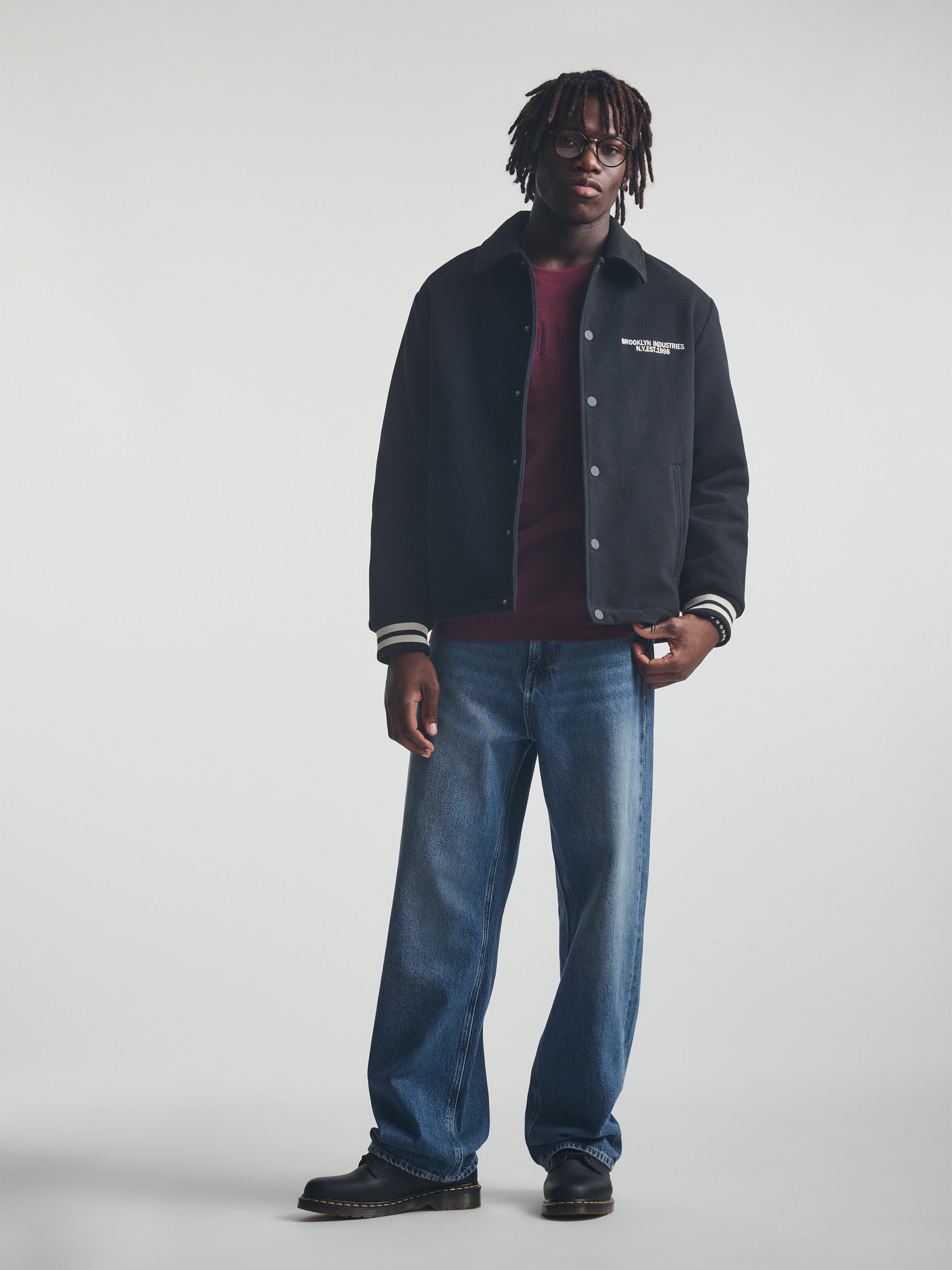 Brooklyn Industries Men's Brooklyn Bomber Jacket in Jet Black