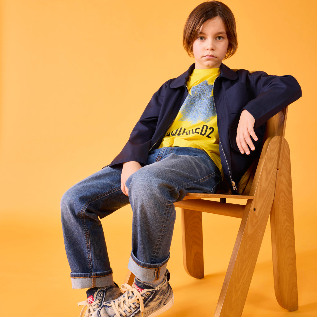 Dsquared2 boy's leather hiking boots | BRAVE KID