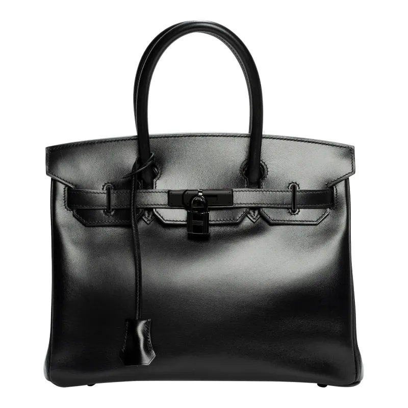 エルメス バーキン30 ソーブラック ハンドバッグ ボックスカーフ