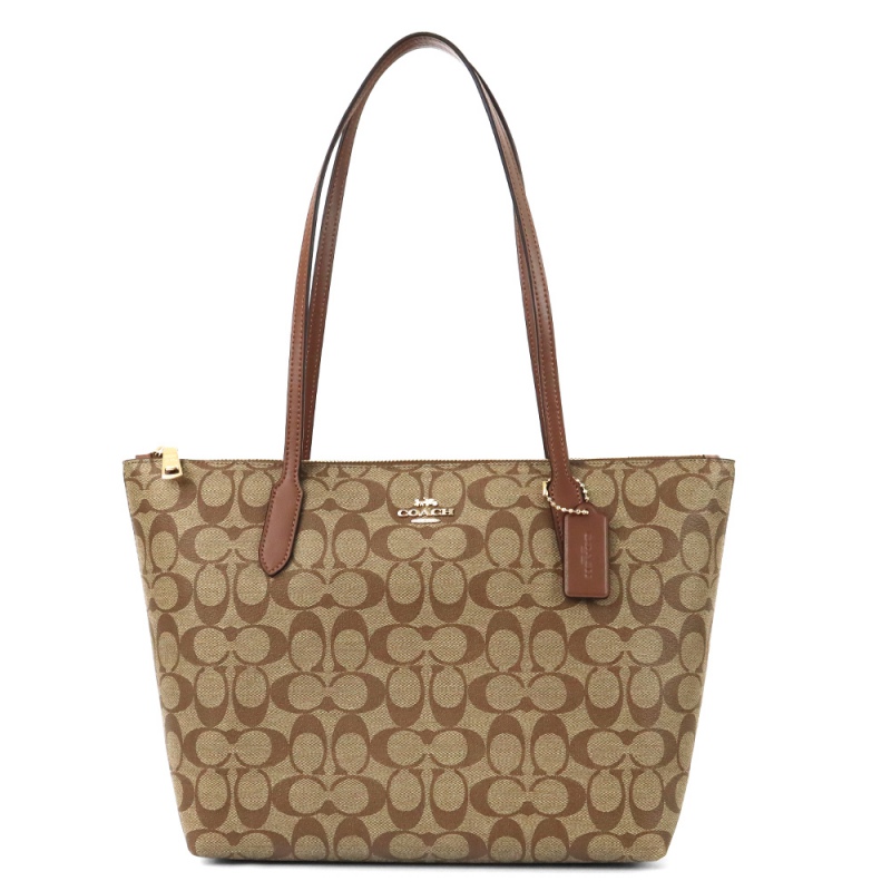 Brandol / COACH コーチ トートバッグ シグネチャー ジップトップ
