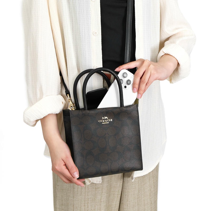 Brandol / COACH コーチ ミニトートバッグ Cally 17 シグネチャー