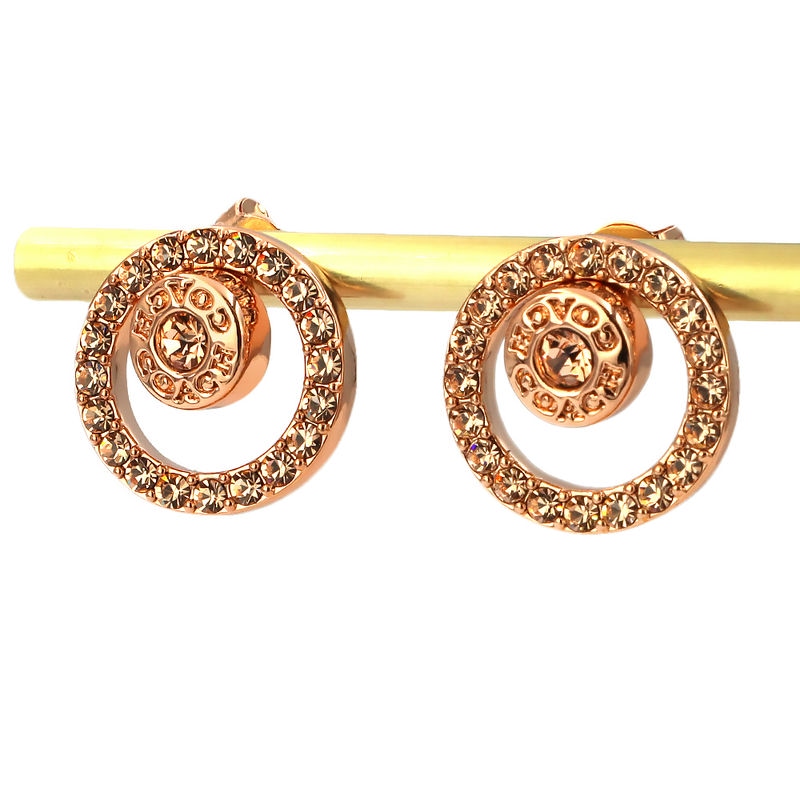 Brandol / COACH コーチ ピアス ラインストーン オープン サークル