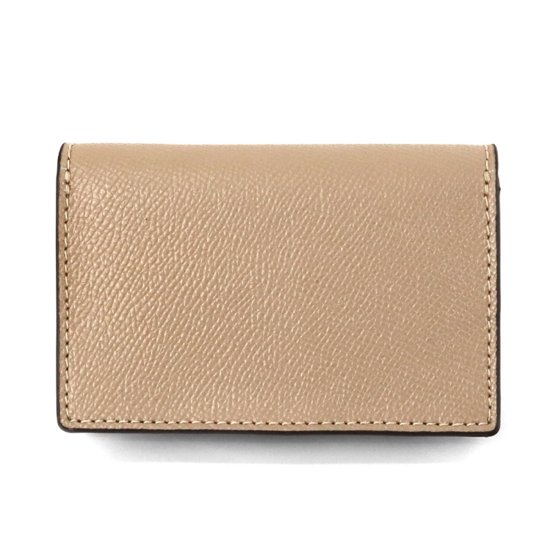 Brandol / COACH コーチ 名刺入れ レザー 無地 カードケース ベージュ