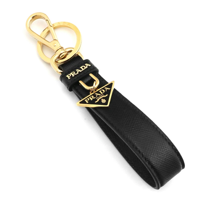 Brandol / PRADA プラダ キーリング レザーストラップ 三角ロゴ