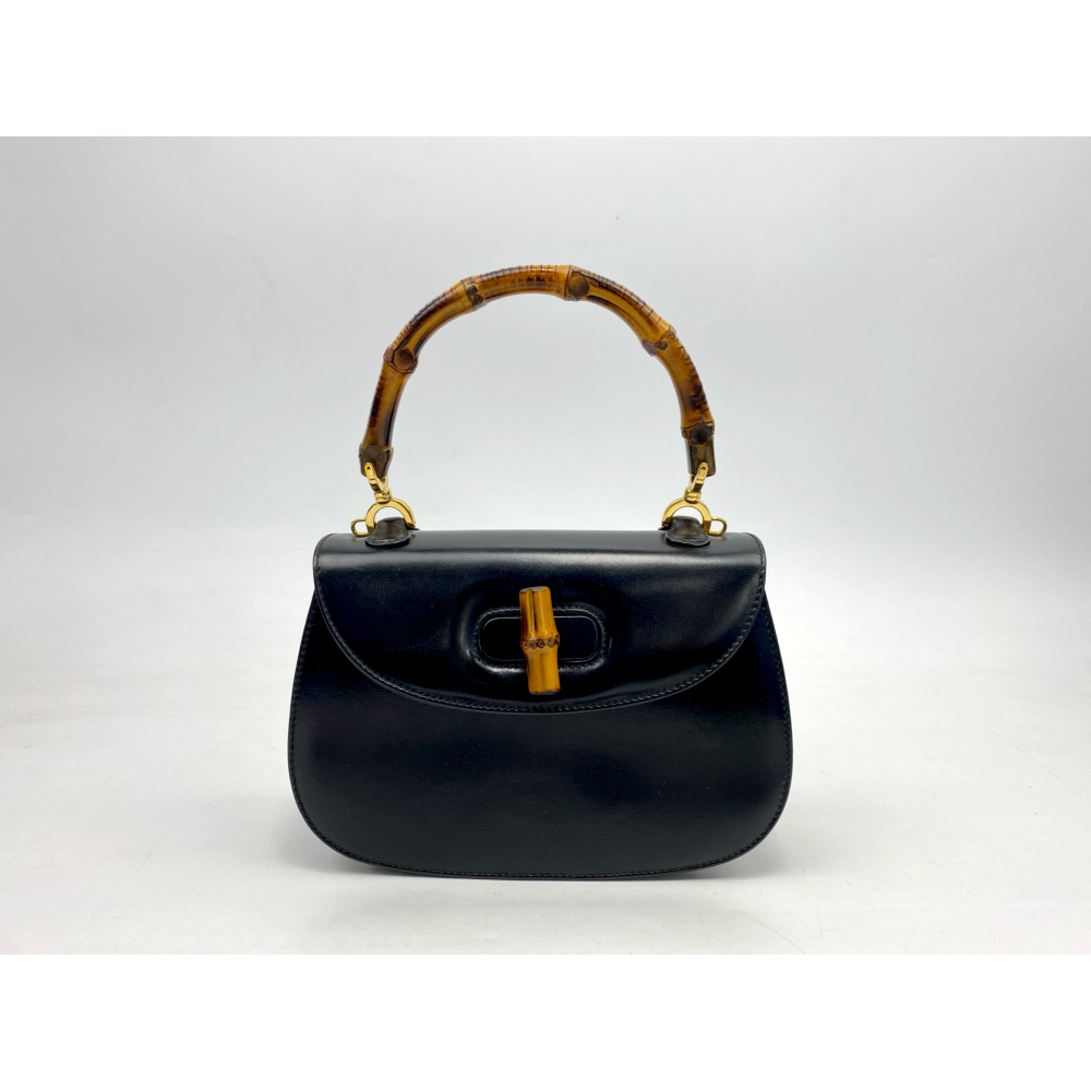 グッチ バンブー ハンドバッグ 黒 レザー ストラップ・ミラー 買取実績