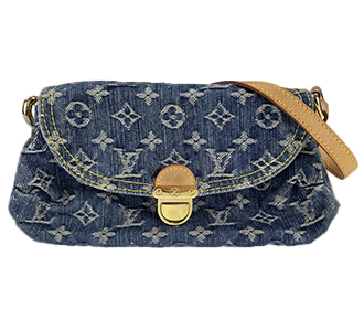 モノグラム デニム ミニプリーティ ブルー ショルダーバッグ M95050