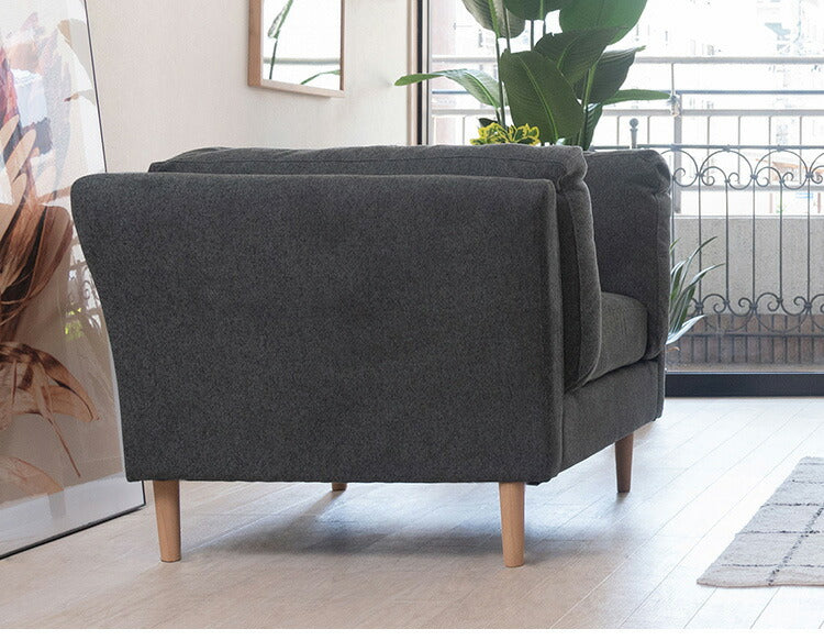 ソファ 1P 1人掛け 脚付き クッション シンプル ライトグレー