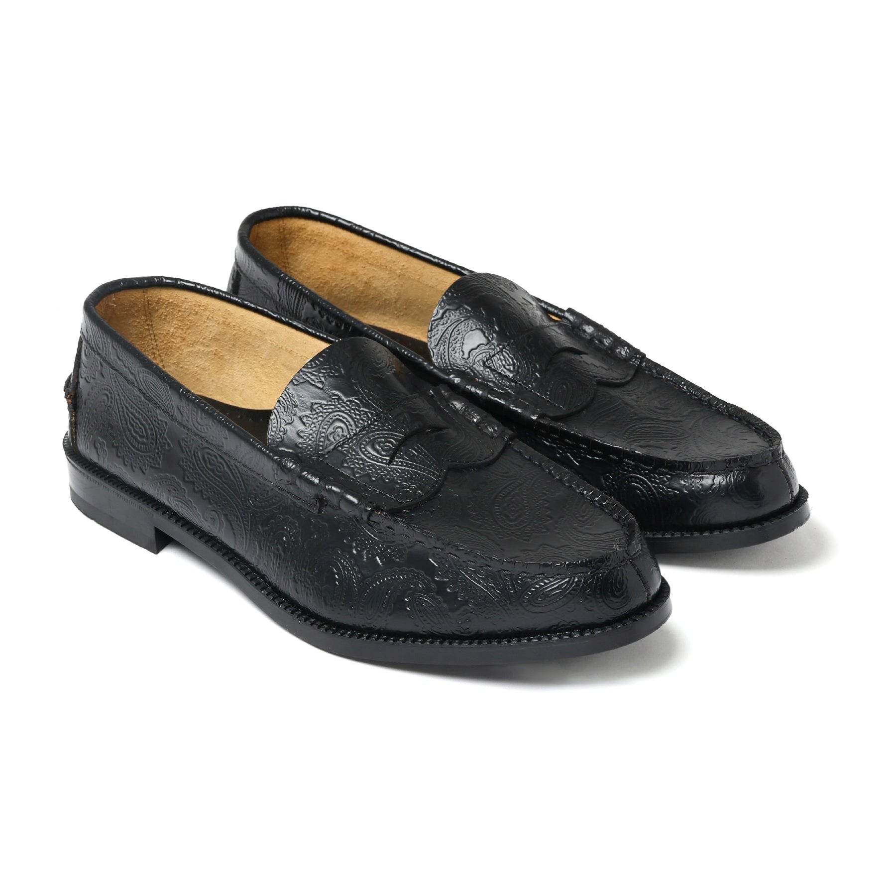 The Kenford Fineshoes】EMBOSSED LOAFERS Black Paisley – briwn
