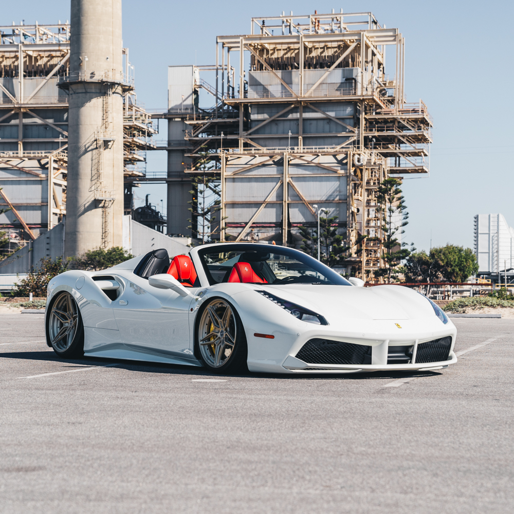 White Ferrari 488 GTB Spider - Brixton Forged™
