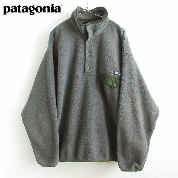 名品 patagonia パタゴニア シンチラ フリース スナップT グレー系×緑