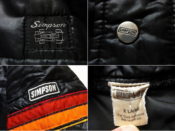 70's/80's/SIMPSON/シンプソン/中綿/レーシングジャケット/黒【XL