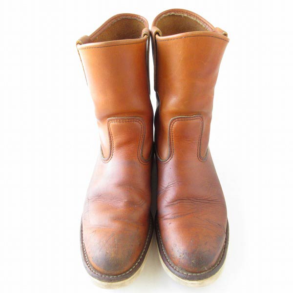 USA製 縦羽タグ レッドウィング ペコスブーツ 茶系 幅狭27.5cm ワーク