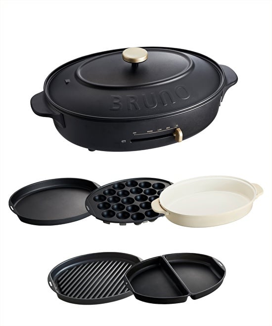 オーバルホットプレート ハーフプレート&グリルプレートセット