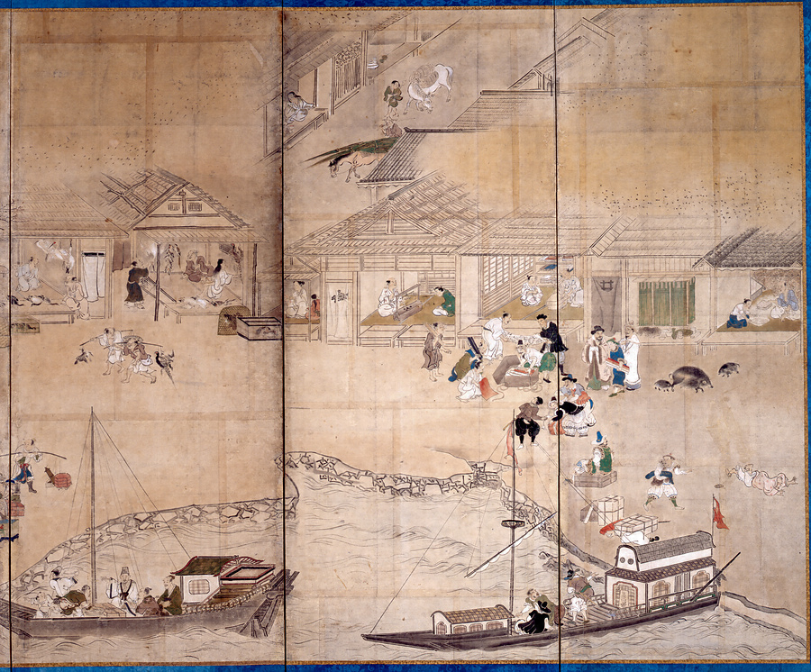 南蛮人交易図屏風 文化遺産オンライン