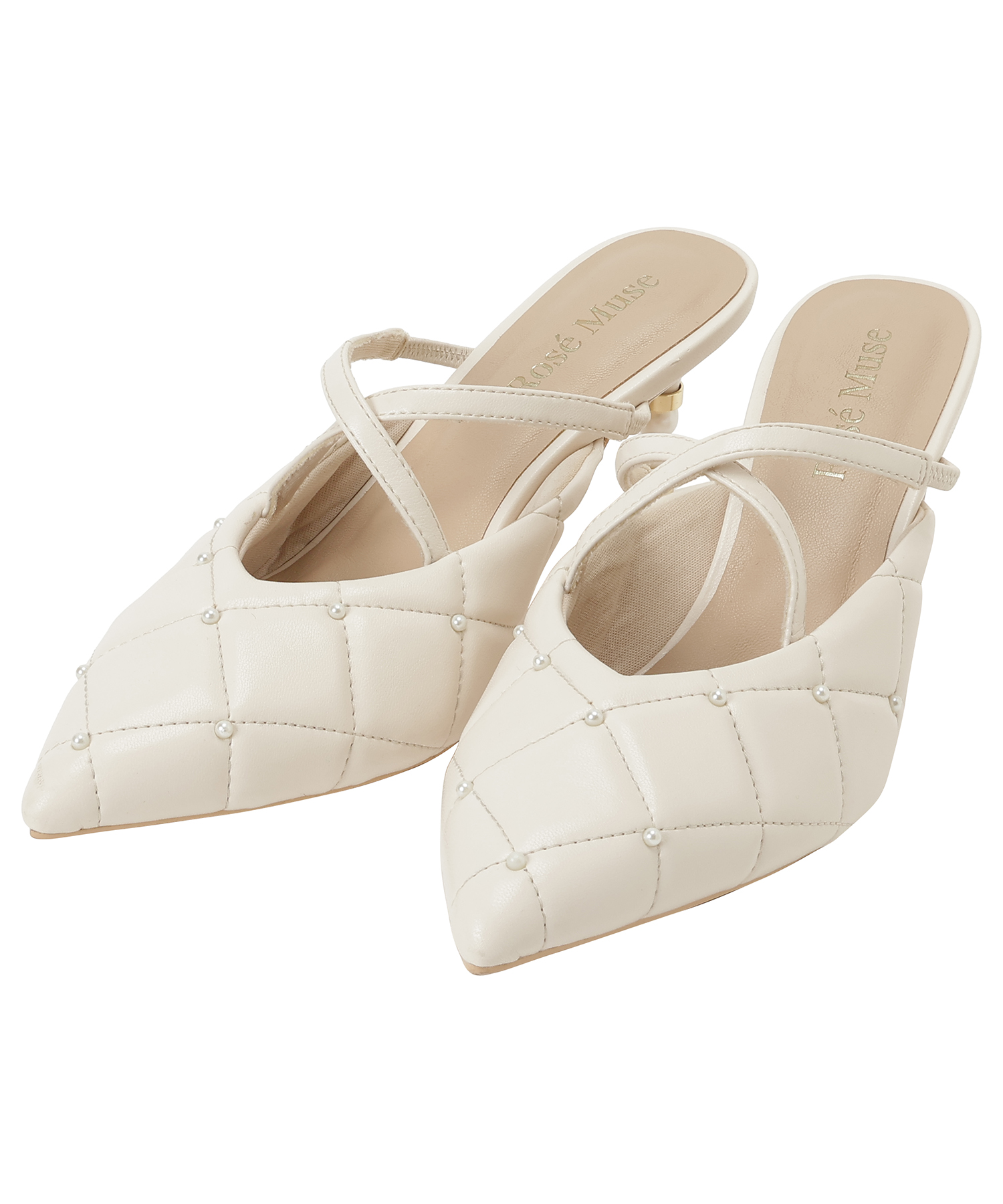 Quilting cross mule【ivory】 – BUNNY APARTMENT