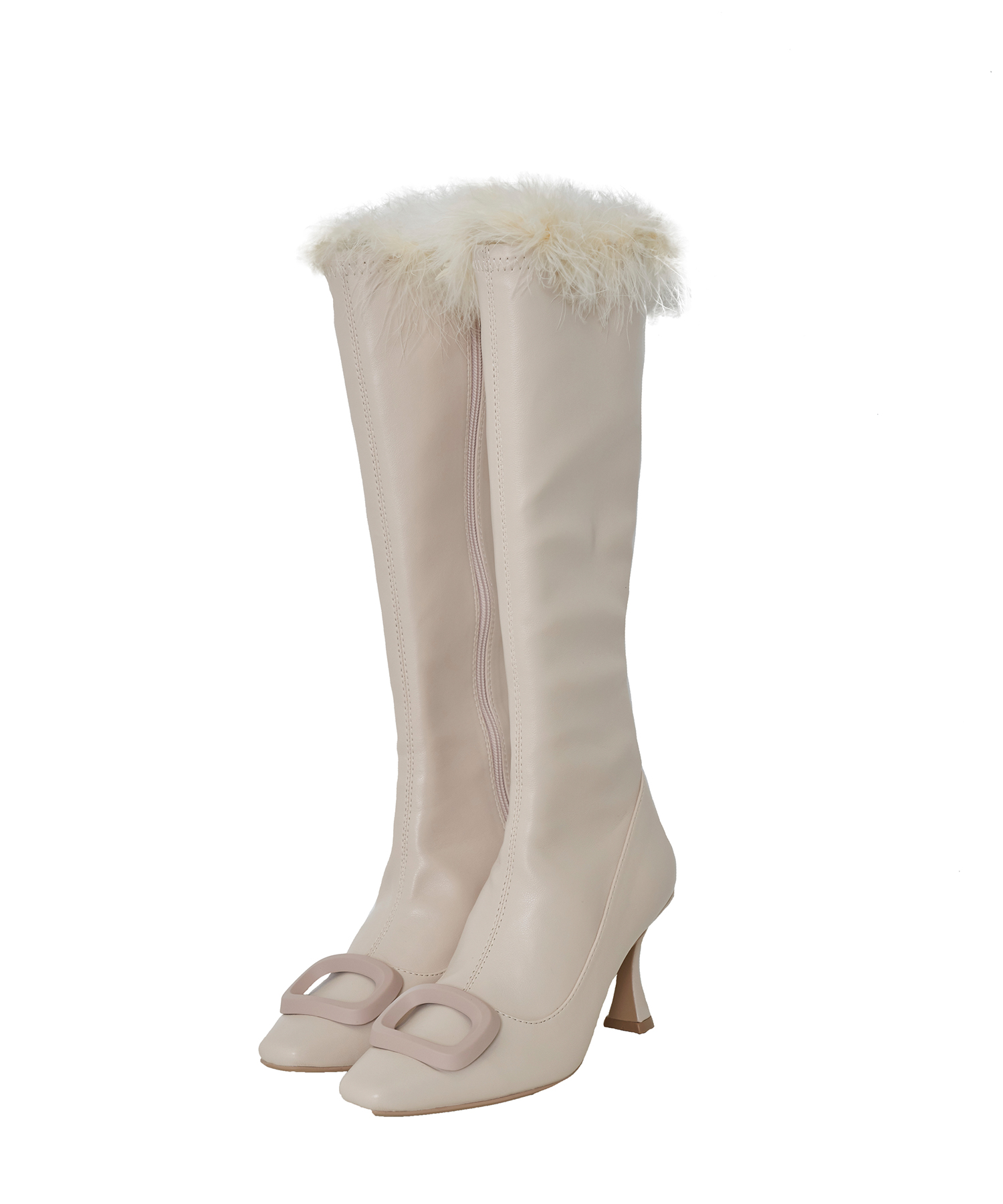 fur attach stretch long boots【ivory】 – BUNNY APARTMENT