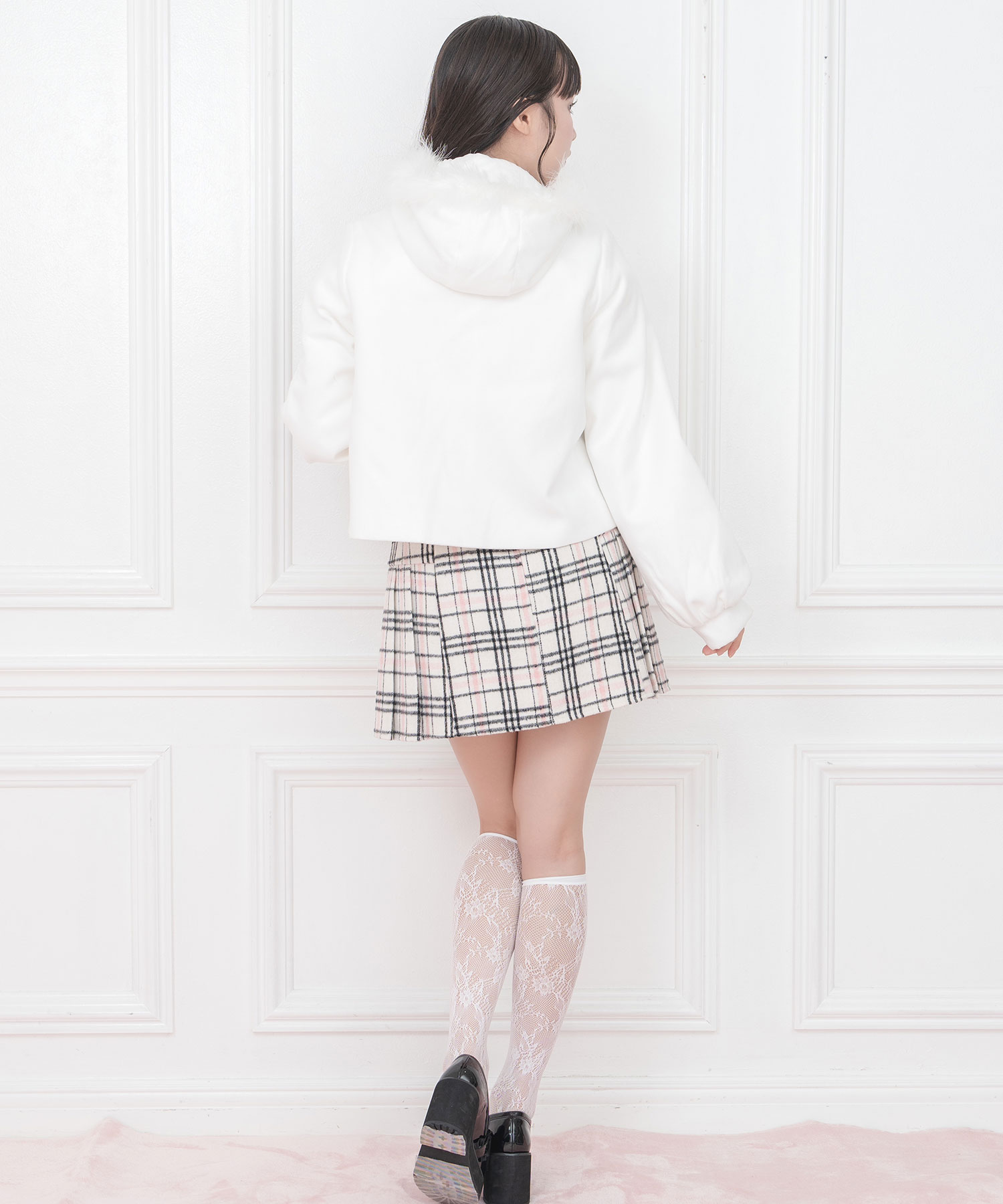 トリプルリボンフェザーフードショートコート – BUNNY APARTMENT