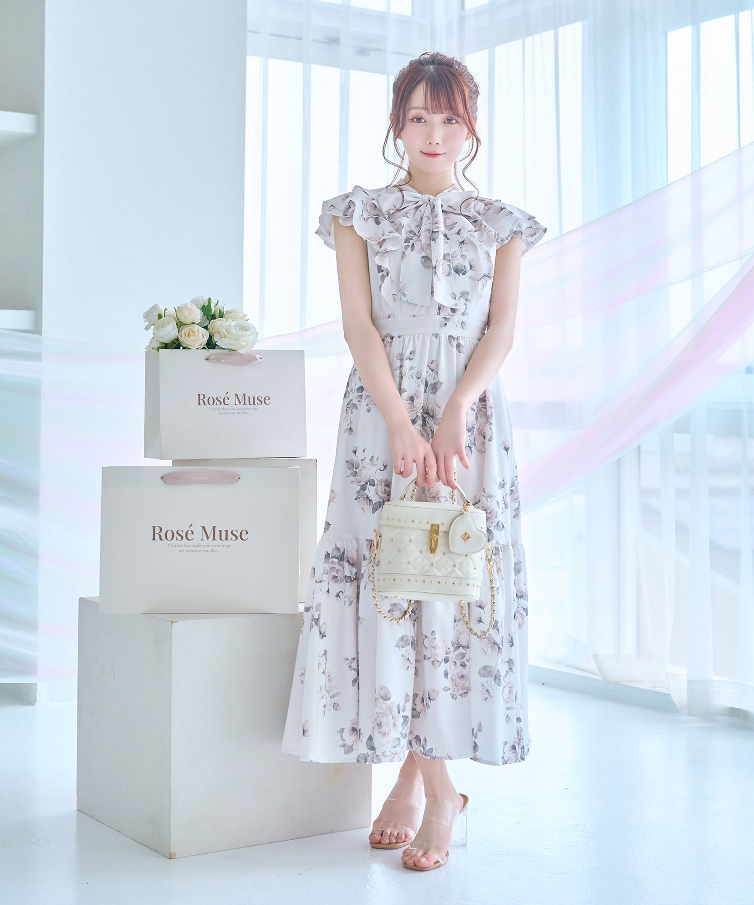 rose print flare dress – BUNNY APARTMENT