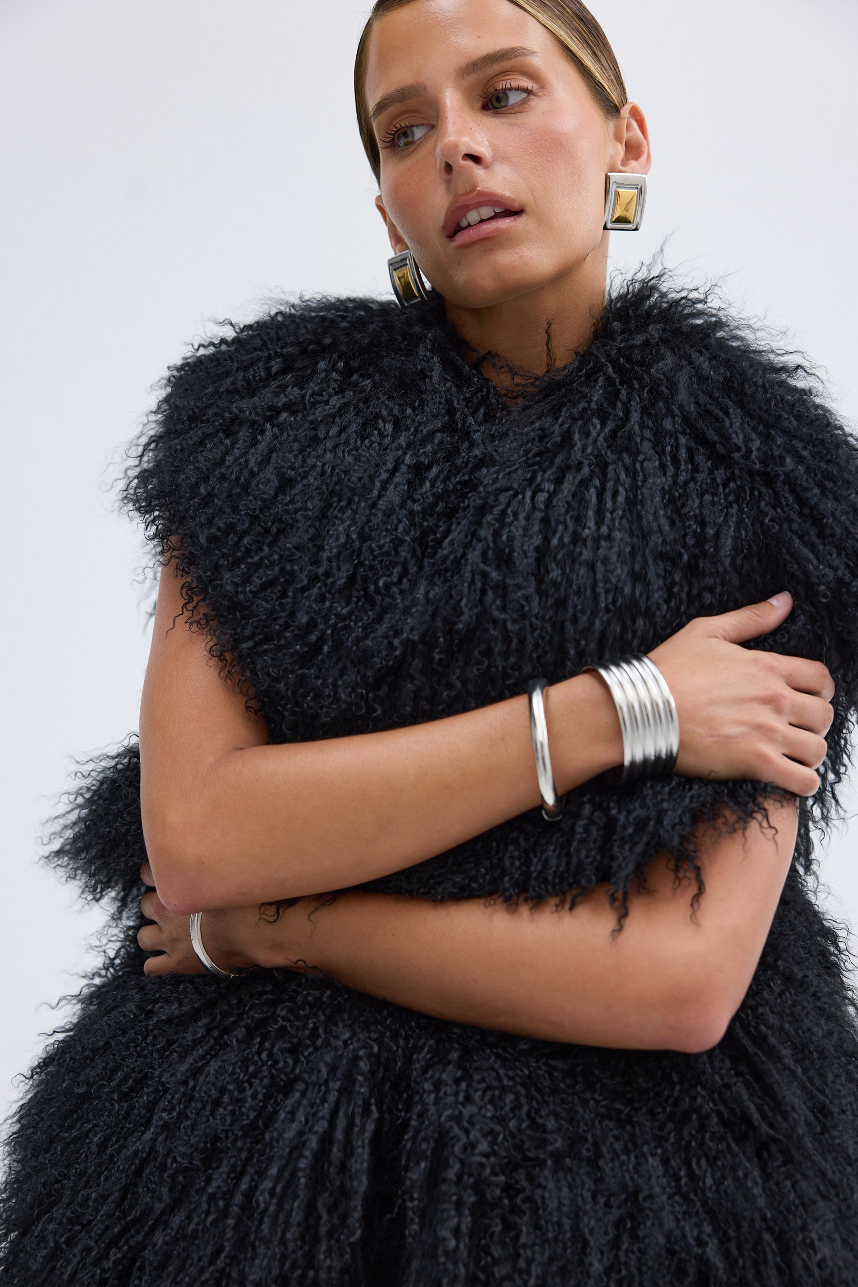 Georgina Vest - Black | FUR VESTS & JACKETS | bubish – Bubish Luxe