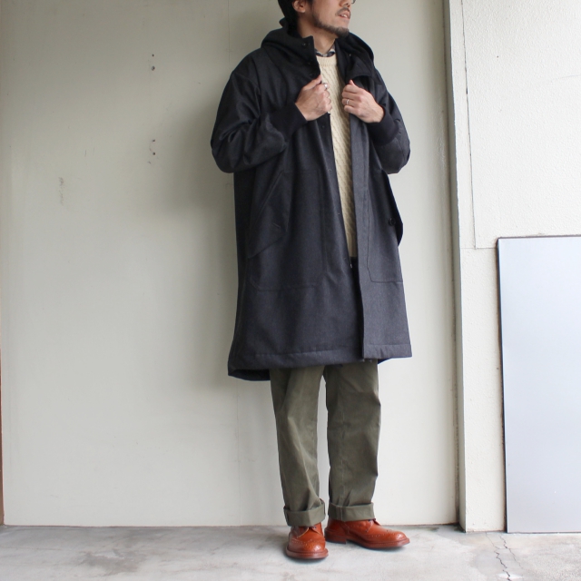HAVERSACK 高密度ウールエターミンコート 471832 （チャコール） - C