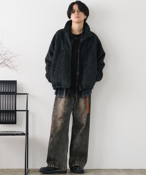セール】WOOL BLEND SHAGGY SHORT BLOUSON（ブルゾン）｜WYM LIDNM
