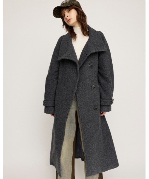 SLY（スライ）の「WIDE STAND NECK LONG COAT ワイド スタンド ネック