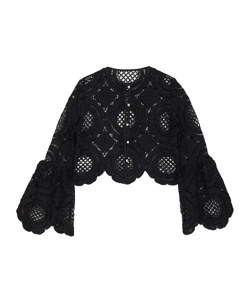 Ameri（アメリ）の「MEDI INDIAN 2WAY BIG LACE TOPS（Tシャツ