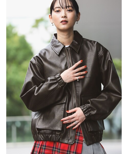 Ray BEAMS（レイビームス）の「フェイクレザー フライト ジャケット