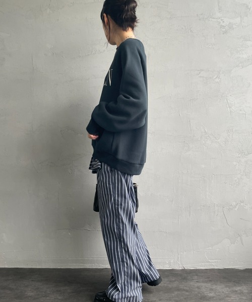 Americana/アメリカーナ] バックジップ ロゴプリントスウェット