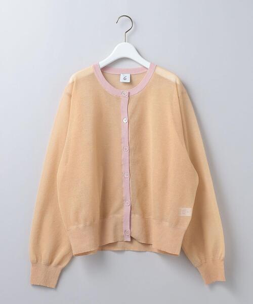 6（ロク）の「＜6(ROKU)＞SHEER COLOR RIB CARDIGAN/カーディガン