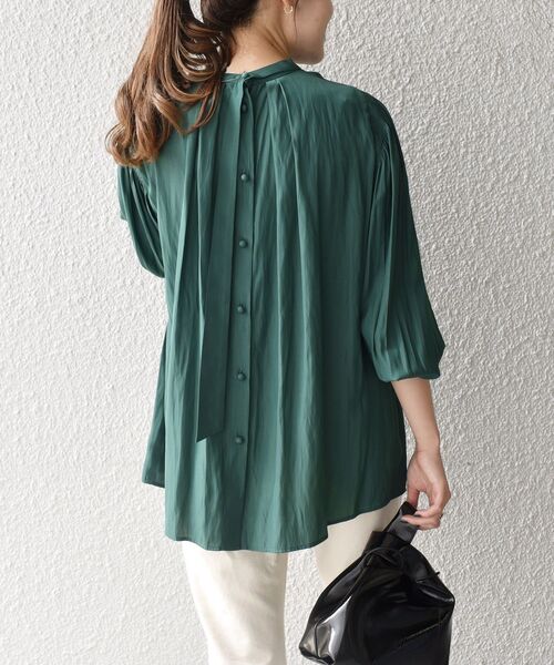 SHIPS（シップス）の「*ZOZO限定*シャーリングバックタイブラウス