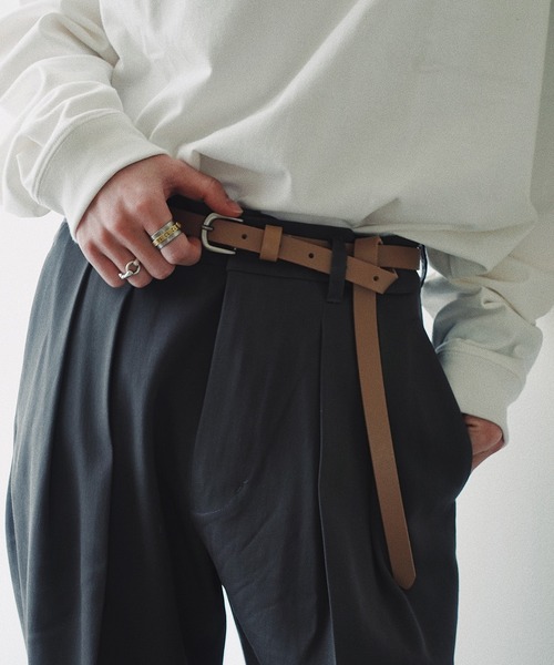 OILED LEATHER NARROW BELT（ベルト）｜WYM LIDNM（ウィム バイ リドム