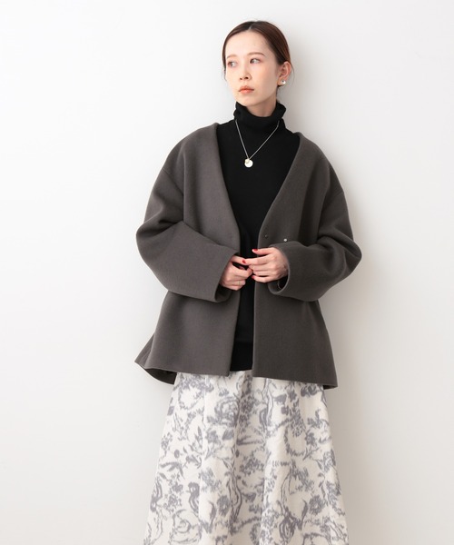 IENA（イエナ）の「MANTECO ショートコート◇（ノーカラーコート