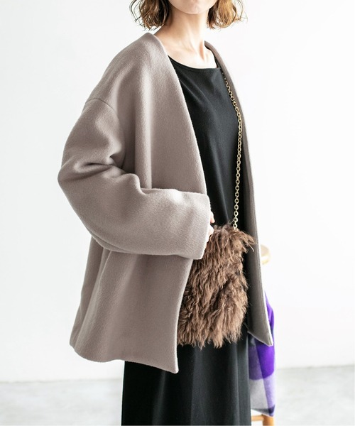 IENA（イエナ）の「MANTECO ショートコート◇（ノーカラーコート