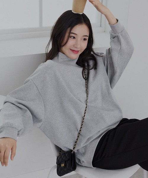 裏起毛ハイネックスウェットプルオーバー（スウェット）｜CHAN ME