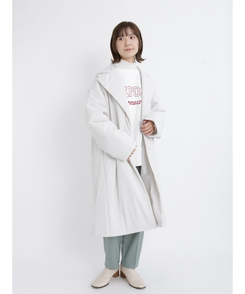 Samansa Mos2 blue（サマンサモスモスブルー）の「中綿ロングコート