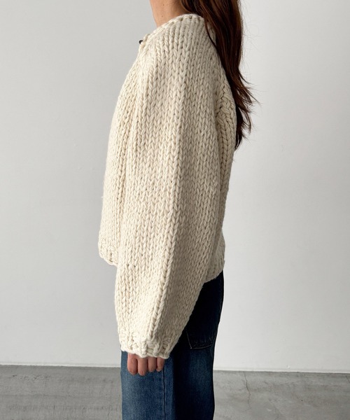 セール】El mar ウール混ローゲージカーディガン（カーディガン/ボレロ